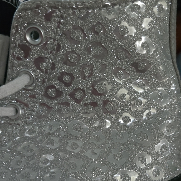 Converse Sparkly Silver Leopard Print High-Top Sneakers - Picture 3 of 5